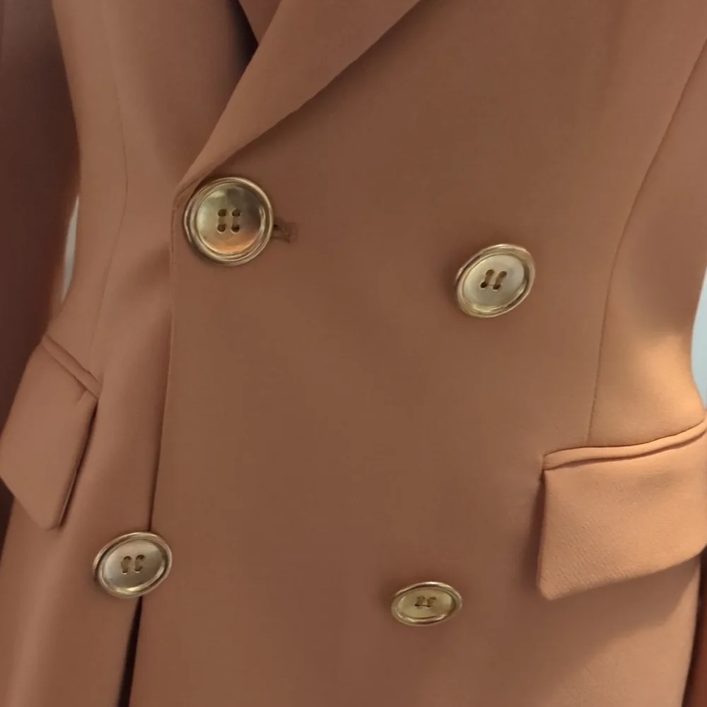 Zara Double-Breasted Blazer in Peach - Picture 4 of 4
